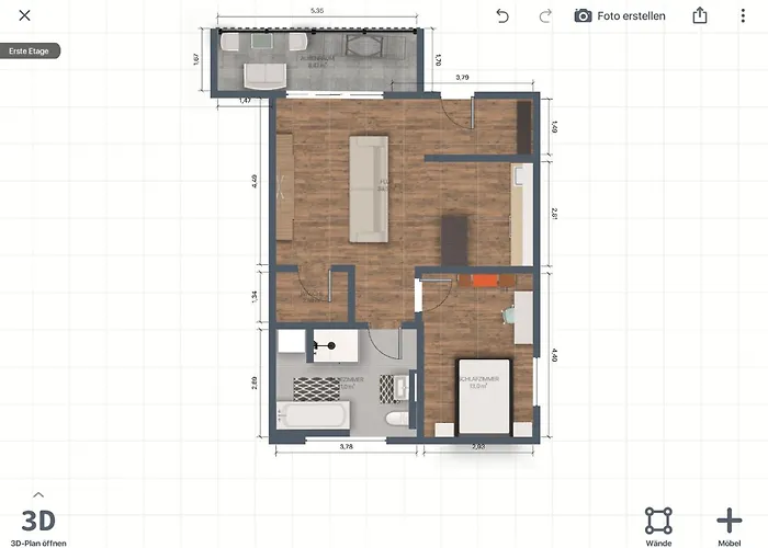 No 20 - Gemuetliche 2 Whg, Kueche, Balkon, Badewanne, Parkplatz Apartment